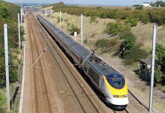 GNER up train still in its Eurostar colors at Abbots Ripton