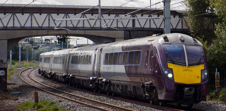 EMR 180113 on down fast at Bedford station on 17th September in 2021
