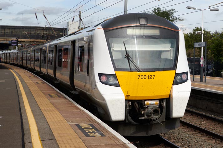 Thameslink class 700127 at Bedford station on the 17th September in 2021