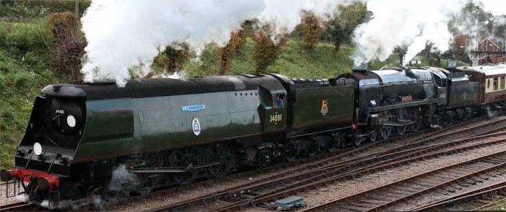 34081 92 Squadron and Bulleid. 34028 Eddystone