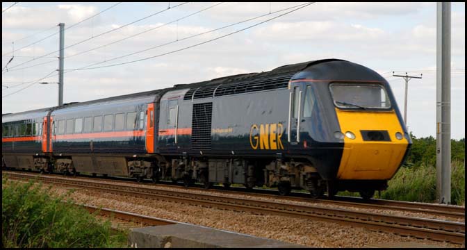 GNER HST on the up line at Conington in 2007 