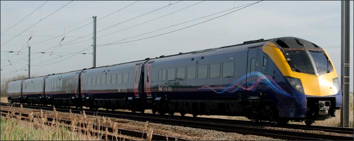 First Hull Trains class 180 on an up train at Conington 2010