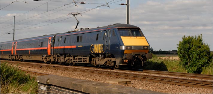 GNER County of Durham on an up train at Conington 