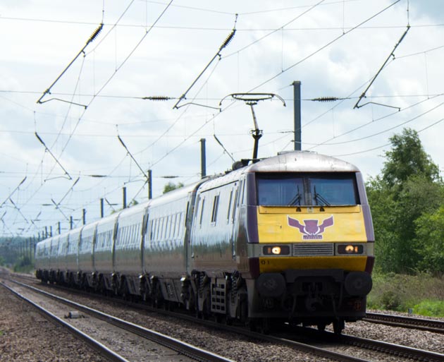 Virgin East Coast class 91101 at Conington