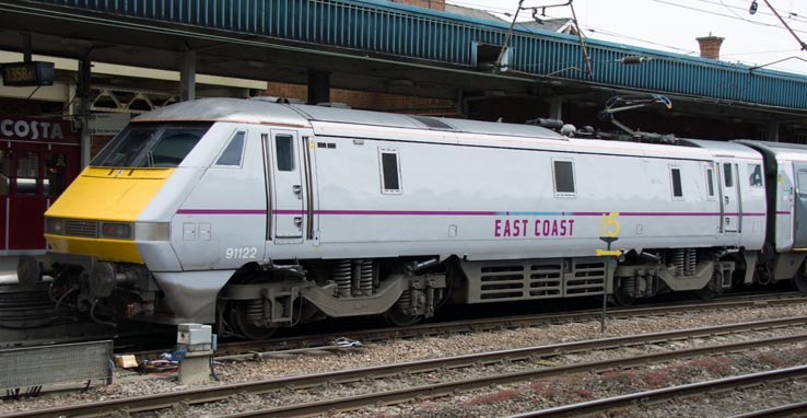 East Coast class 91122 at Doncaster station 