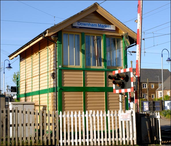 Downham Market signal box from the end near the road.