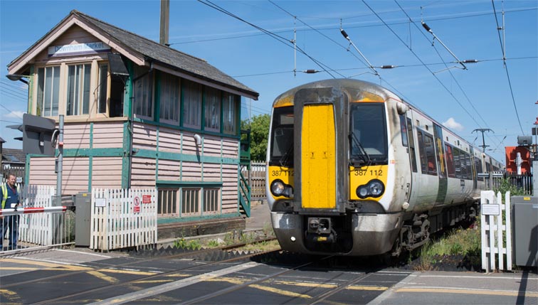 Great Northern class 387 112 at Downham Market station 20th May 2020