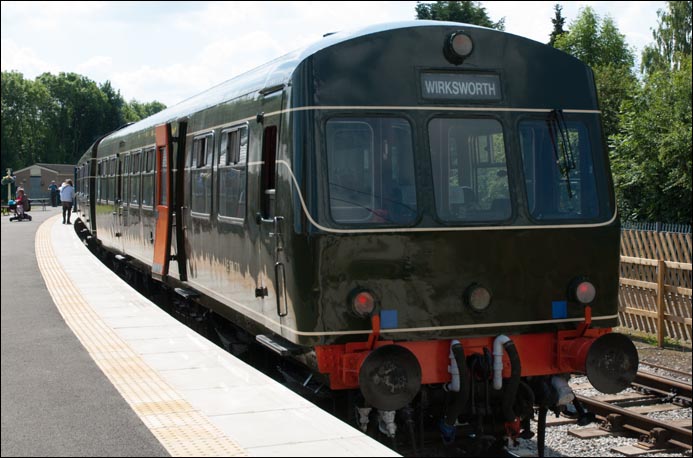 DMU at Duffield station on Saturday the 2nd of July in 2011 from the other end.