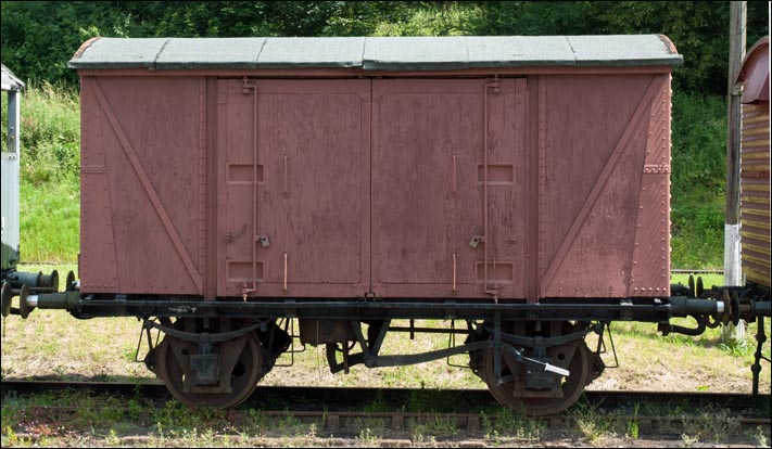 Covered plywood van on the 2nd of July in 2011 at Wirksworth 