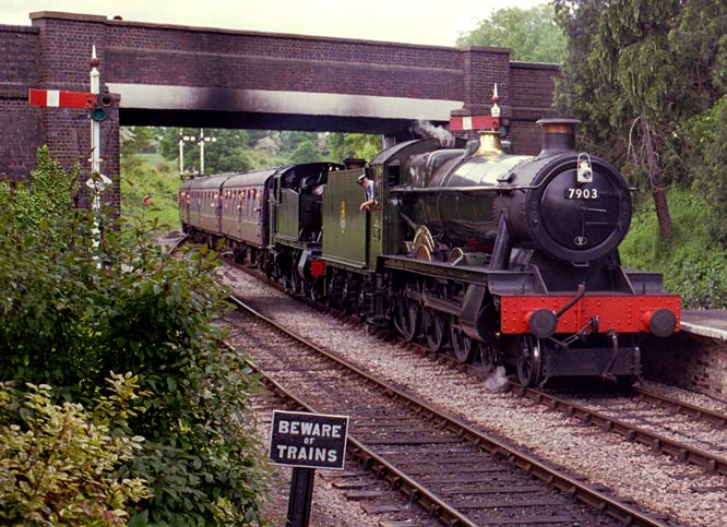 GWR Hall class 7903 Foremarke Hall and a 2-6-2T 