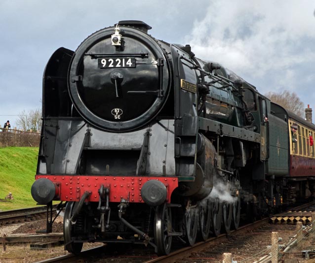 9F 92214 at Quorn and Wood House station during the Winter Gala 29th January 2022