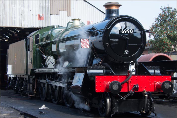6990 on shed at Loughborough