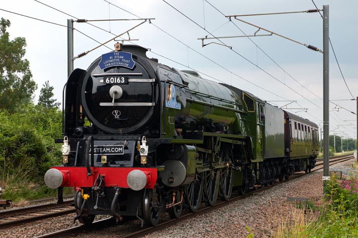 60163 Tornado with a steam movment heading south on the 2nd of July 2021