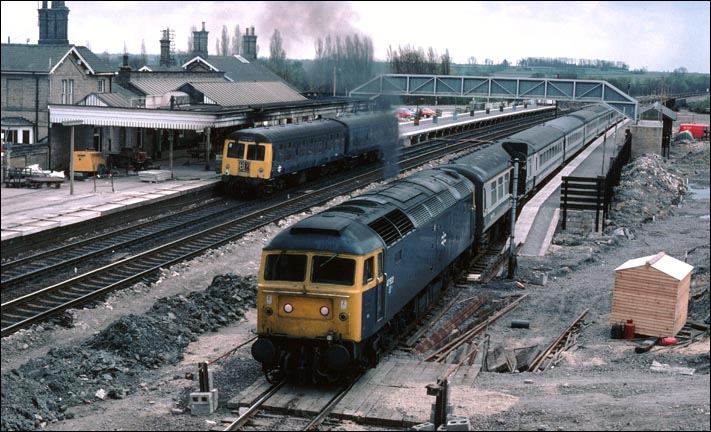 class 47522 during the Huntingdon Alterarations in BR days