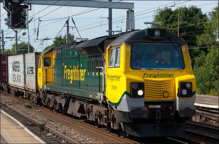 Freightliner Class 70008 at Ipswich station in 2012 
