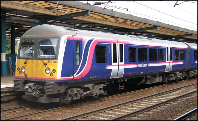 First Great Eastern 360 106 in Ipswich station in 2005 First Great Eastern 360 106 at Ipswich