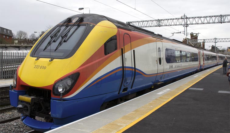 EMT Intercity class 222 010 in Kettering station on 7th of March 2020