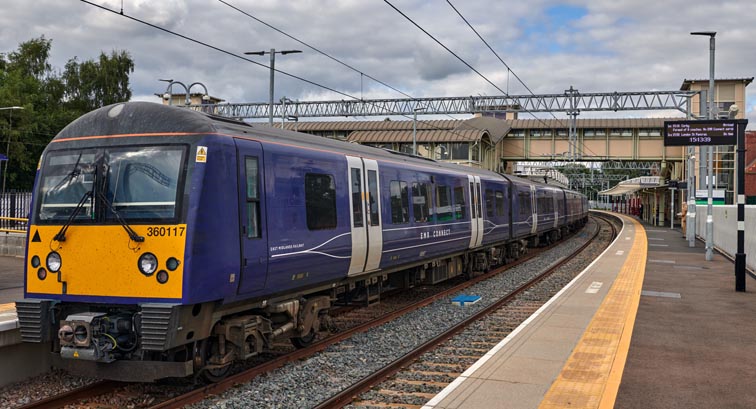 Class 360117 in Kettering station on 17th September in  2021