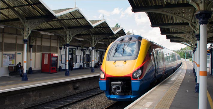East Midland Trains class 222009 with a up train at Kettering station in 2014 East Midland Trains class 222009 with a up train at Kettering station in 2014