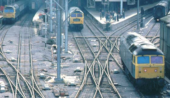 Three class 47s at Kings Cross Three class 47s at Kings Cross