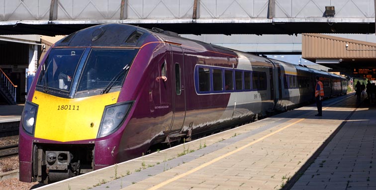 EMR InterCity class 18011 at Leicester station on 22nd September 2020