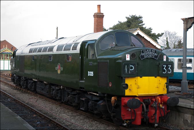 D335 at Dereham station in 2012