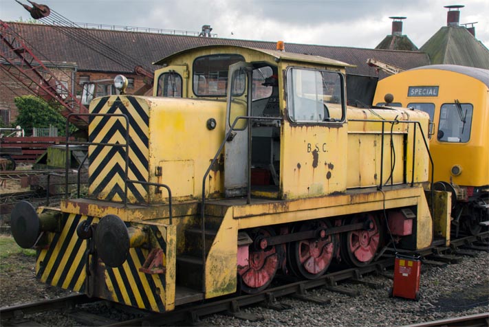Yellow BSC diesel shunter 