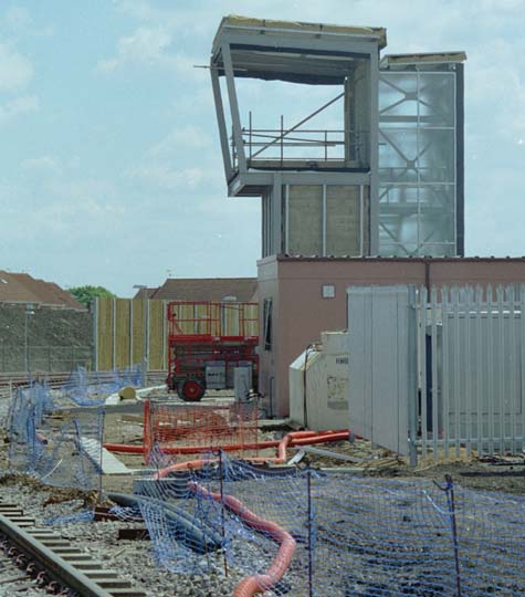 The control tower for the yard was still being built 