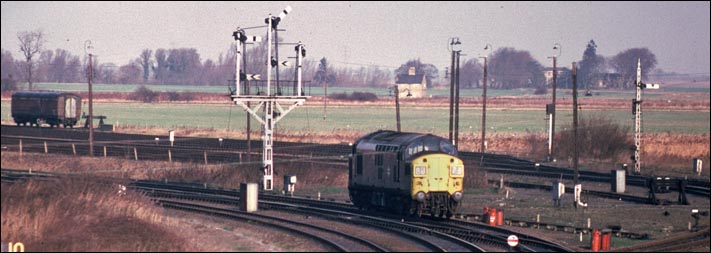 Class 37 light engine in Whitemoor Yard