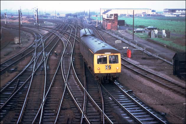 Whitemoor yard in early 1970s with a Cambridge DMU from Doncaster