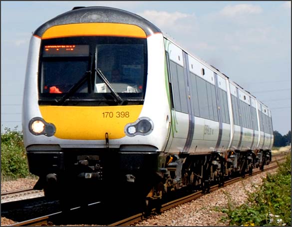 170 398  in 2007 between Turves and March with a train heading for Peterborough