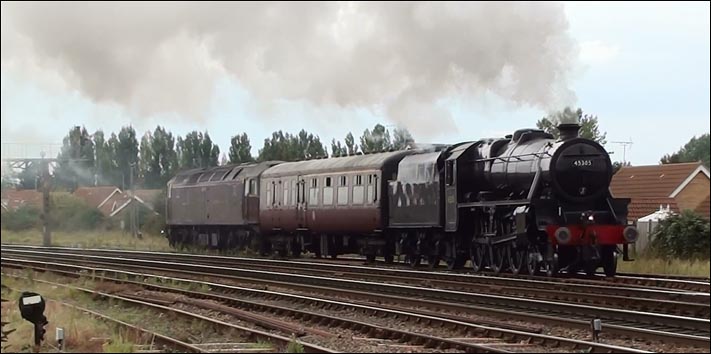 Black 5 45305 at  March Wednesday 31st August 2011 