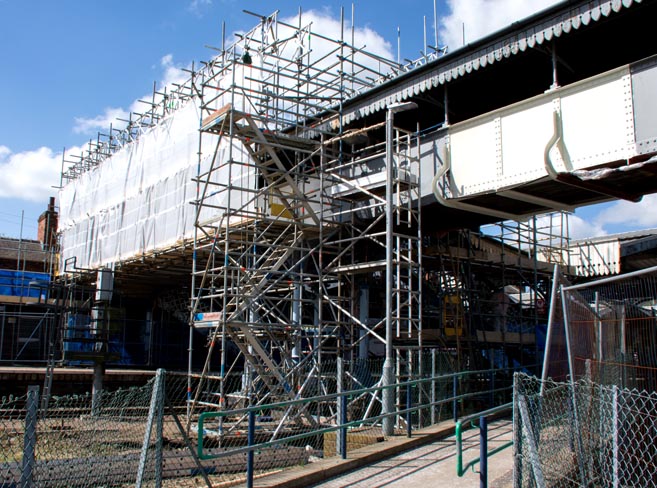 March station's footbridge was being restored 