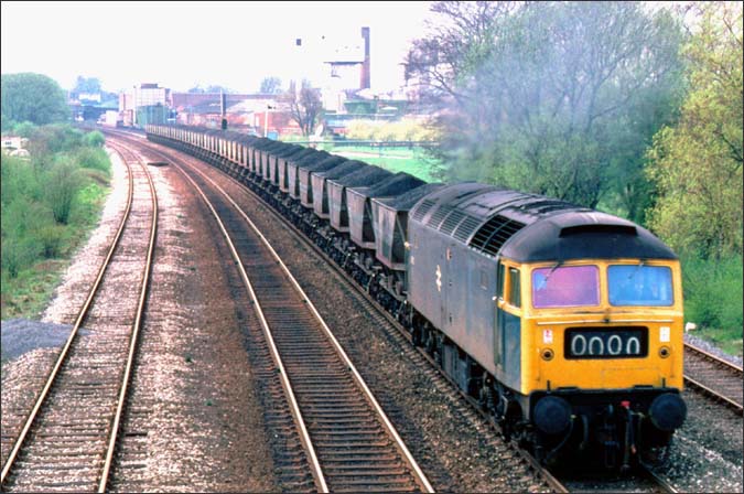 class 47 coming out of Melton Mowbray  in BR days  class 47 coming out of Melton Mowbray  in BR days