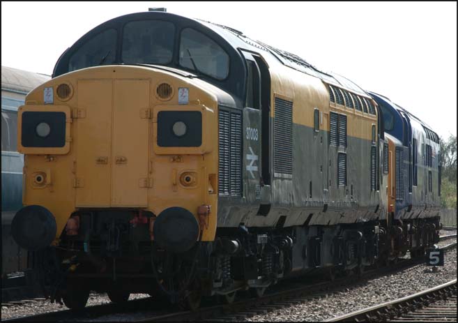 Class 37003 and  37219 at Dereham station.