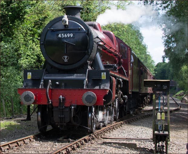 The 45699 Galatea had just run round its train and was taking back into Wymodham's platform The 45699 Galatea had just run round its train and was taking back into Wymodham's platform