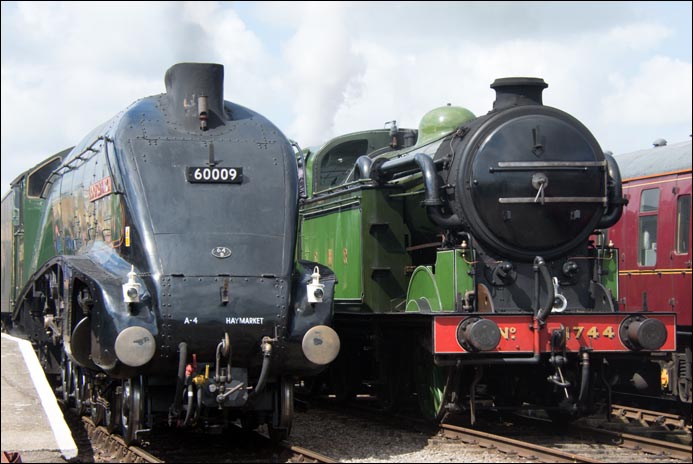 A4 60009 Union of South Africa and GNR N2 no.1744 at Dereham on Sunday the 29th of June 2014