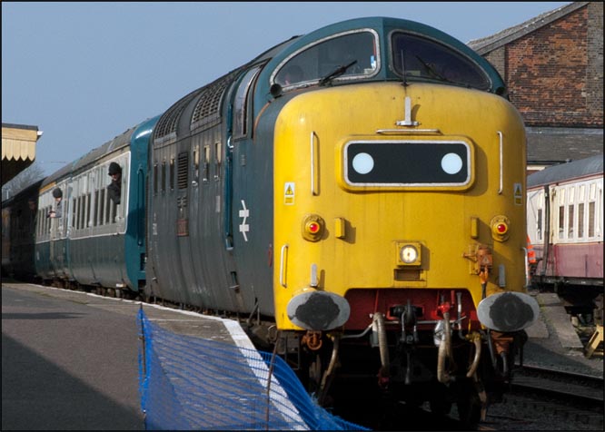 Class 55022 Royal Scots Grey at Dereham in 2012