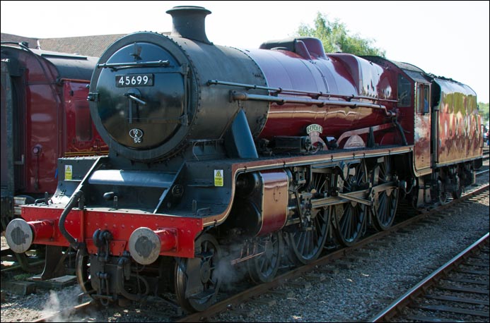 Jubilee Class 4-6-0 45699 Galatea light engine at Dereham  Jubilee Class 4-6-0 45699 Galatea light engine at Dereham