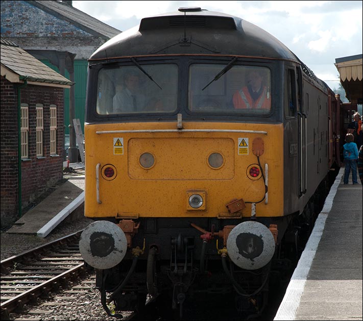 Class 47798 Prince William in Dereham station on Friday 21st of September 2012