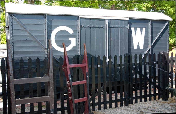 GWR van waits to be unloaded in the station GWR van waits to be unloaded