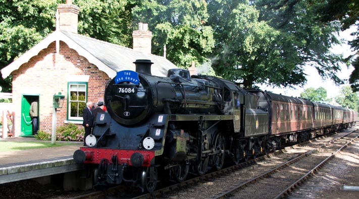 British Railways Standard 4  2-6-0 no.76084 at Holt station 