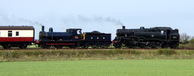 2-6-4T 80072 and GER Y14 0-6-0