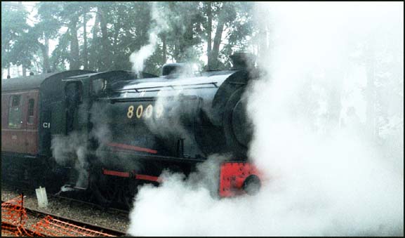 Austerity 0-6-0ST at Holt in The Fog on the NNR