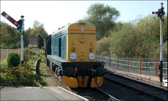 Class 20 107 into the NVRs Orton Mere station on Saturday 30th of September 2011 