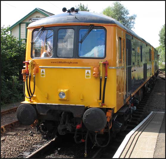 GBRf Class class 73 206 Lisa the Peterborough Nene Valley railway station in 2005 with GB Raifreight class GBRf class 73 209 Alison 