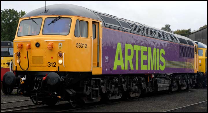 Class 56312  ARTEMIS at Wansford on Shed