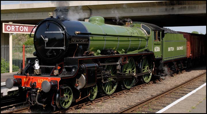 BI  as 61036 at Orton Mere with a freight for Wansford