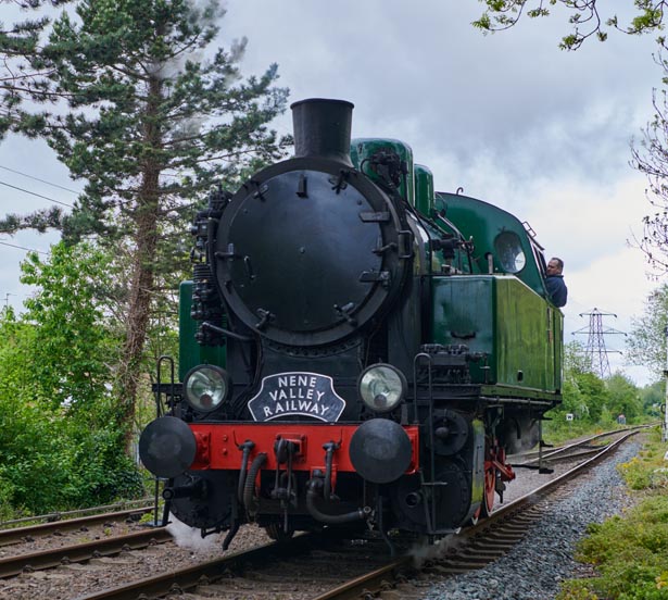 0-8-0T running round its train on the 22nd May 2021at the Nene Valleys Peterborough station