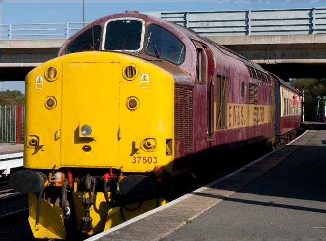 Class 337503 in EW and S colours at the NVRs Orton Mere station 2011